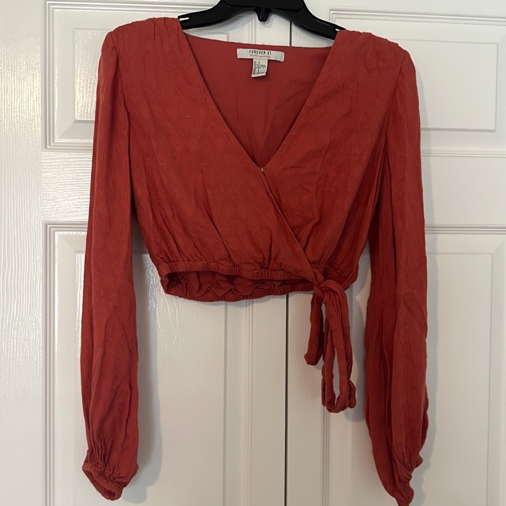 Forever 21 Contemporary Crop Wrap Blouse